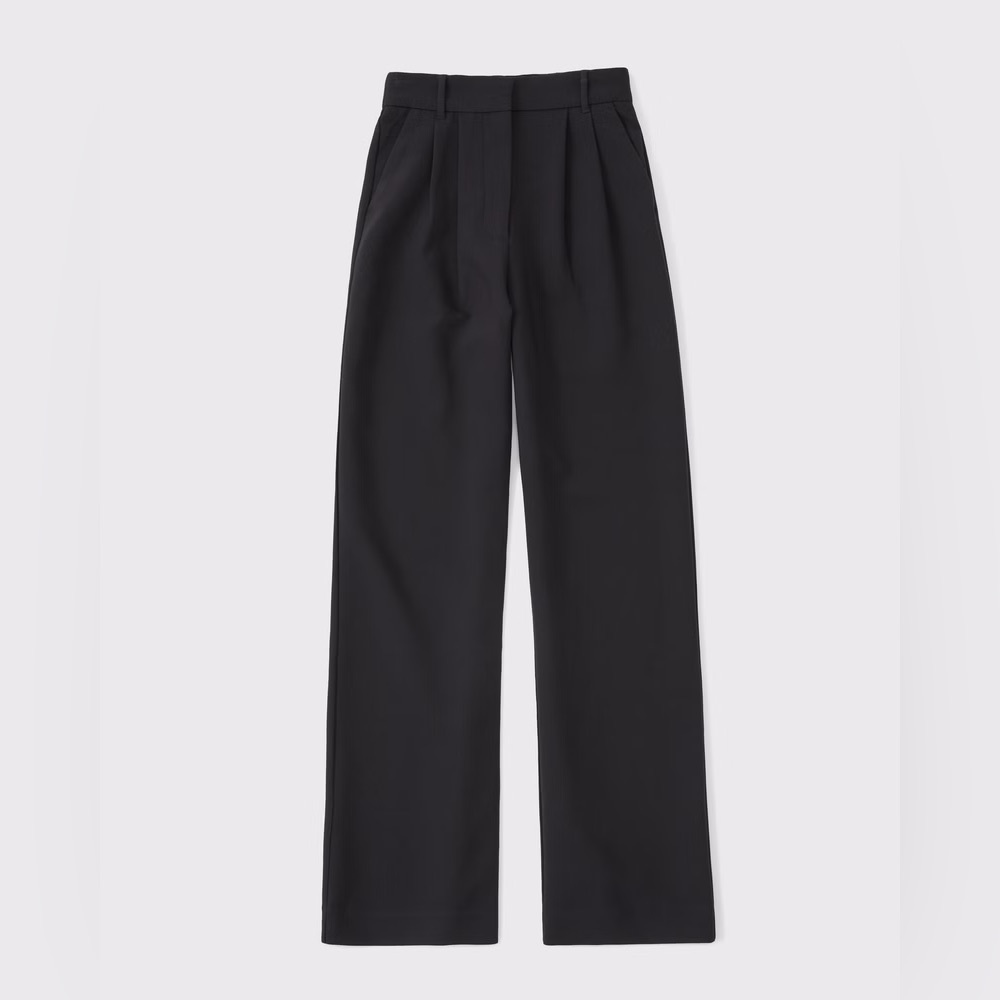 Abercrombie & Fitch Black Wide-Leg Pants